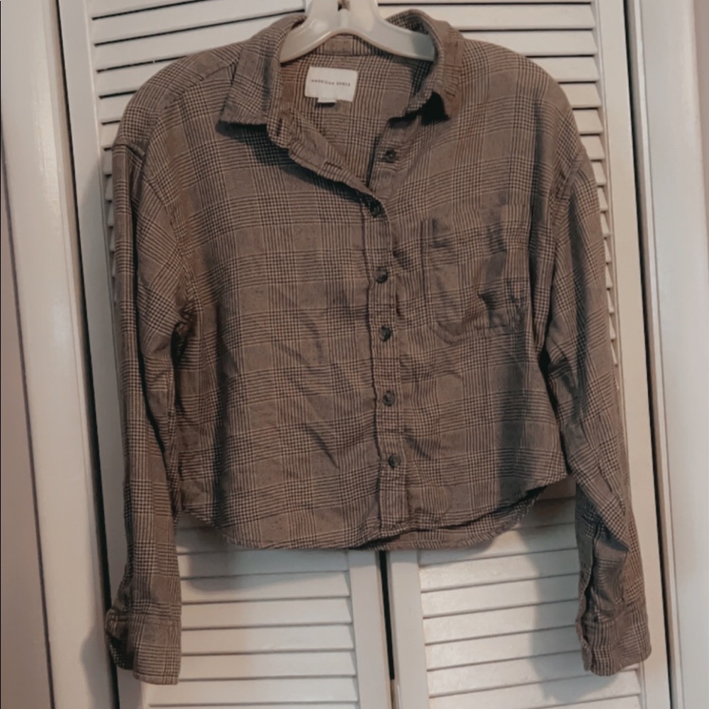 American eagle x-small cropped flannel